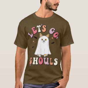 Camiseta Vamos Ghouls Corgi Floral Ghost Hippie