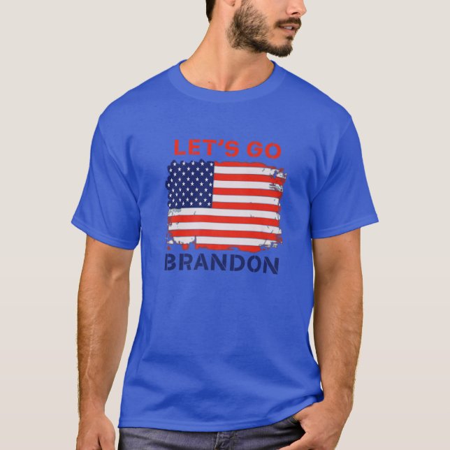 Camiseta Vamos Go Brandon American Flag Meme Chant Gi (Frente)