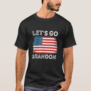 Camiseta Vamos Go Brandon American Flag Retro Vintage Funny