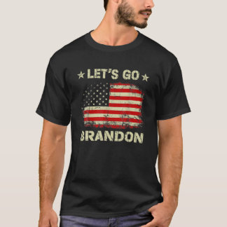 Camiseta Vamos Go Brandon American Flag Vintage deixa ir Br