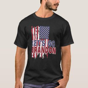 Camiseta Vamos Go Brandon Branson EUA Flag Pro Trump Conser