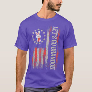 Camiseta Vamos Go Brandon Bunny Joe Biden Ovos EUA Flag Eas