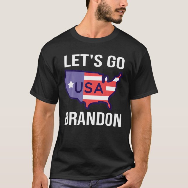 Camiseta Vamos Go Brandon Conservador Anti Liberal Bandeira (Frente)