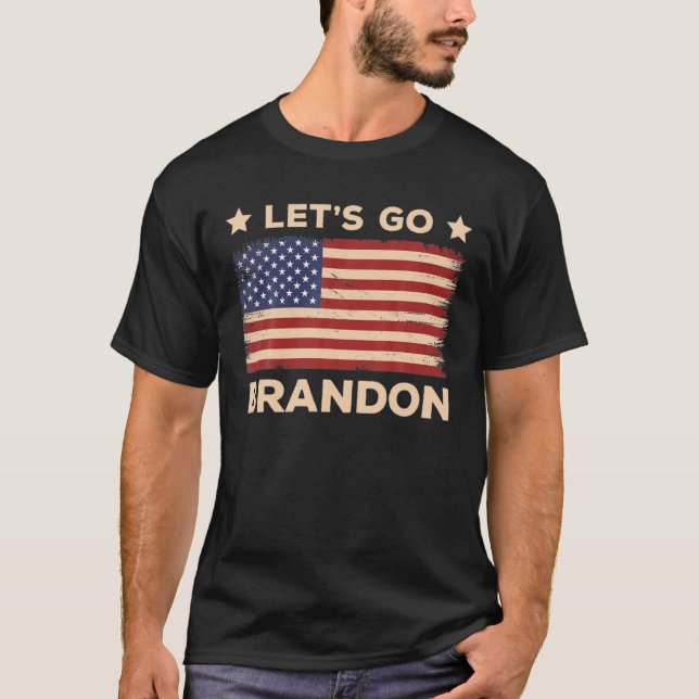 Camiseta Vamos Go Brandon Conservador Anti Liberal Bandeira (Frente)