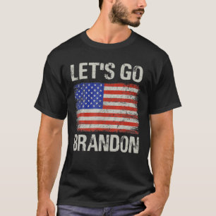 Camiseta Vamos Go Brandon US Flag Engraçado.