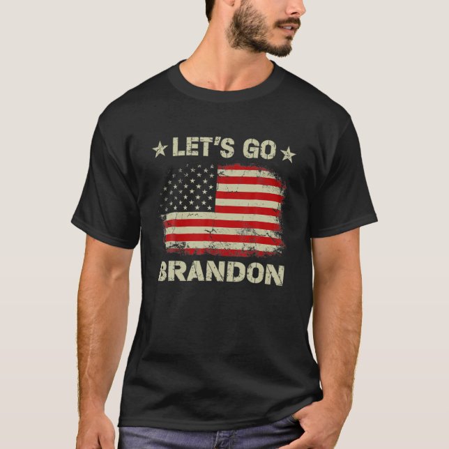 Camiseta Vamos Go Branson Brandon American Flag Impeach Bid (Frente)