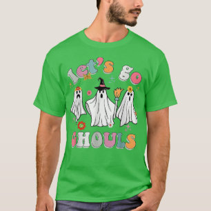 Camiseta Vamos Go Ghouls Witchy Ghost Hippie Halloween