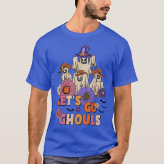 Camiseta Vamos Groovy Go Ghouls Retro Foral Ghost Figurume