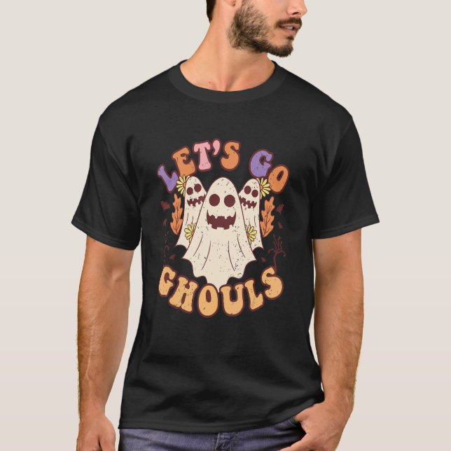 Camiseta Vamos Ir Ghouls Halloween Ghost Outfit Ret (Frente)