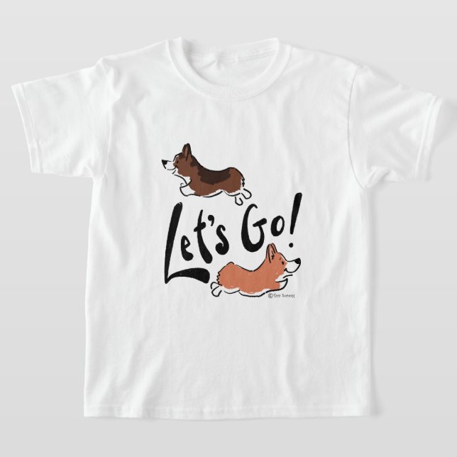 Camiseta "Vamos Ir" Gráfico Gráfico de Corgi Divertido Cria (Postura )