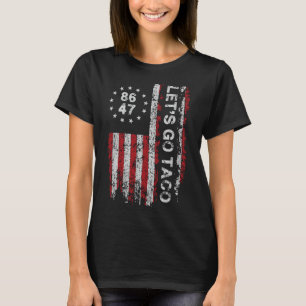 Camiseta Vamos Ir Taco Homens da Bandeira nos Estados Unido