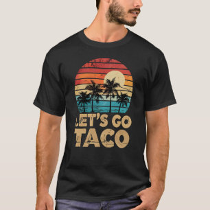 Camiseta Vamos Ir Taco Retro Sunset Palm Treine Vintage