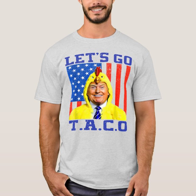 Camiseta Vamos Ir Taco Trump Foguete Político Engraçado (Frente)