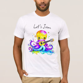 Camiseta Vamos Jam | Octopus Tocando Violão Acústico