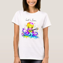 Camiseta Vamos Jam | Octopus Tocando Violão Acústico