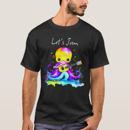 Camiseta Vamos Jam | Octopus Tocando Violão Acústico