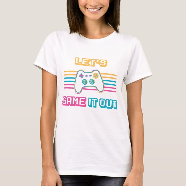 Camiseta Vamos jogar ao estilo retrô (Frente)