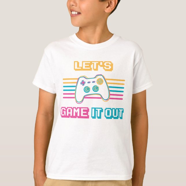 Camiseta Vamos jogar ao estilo retrô (Frente)
