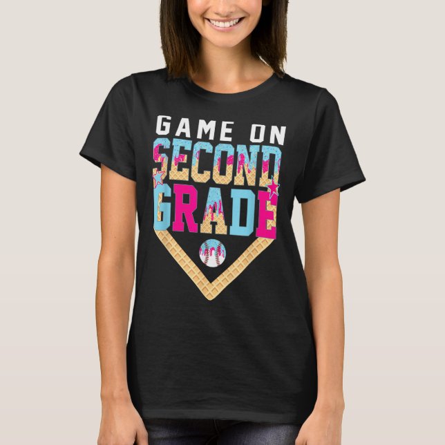 Camiseta Vamos Jogar Baseball de Segundo Ano de Volta (Frente)
