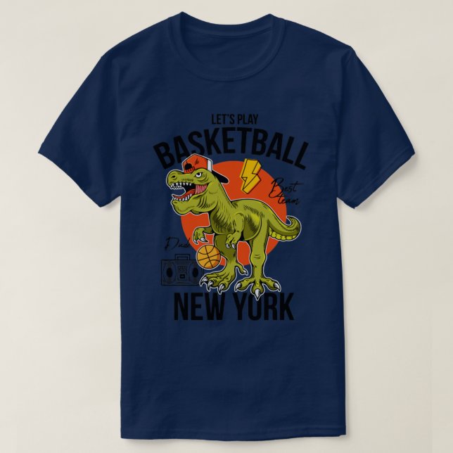 Camiseta vamos jogar basquete no rex Nova York (Frente do Design)