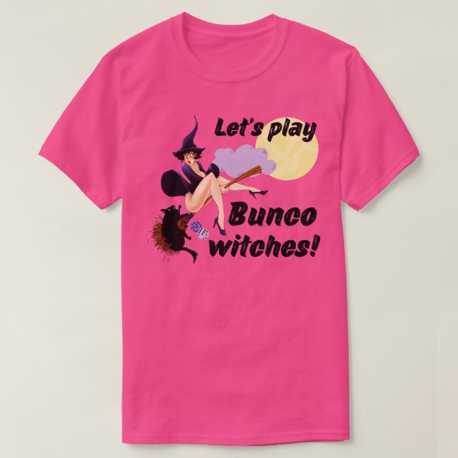Camiseta Vamos Jogar Bruxas de Bunco no Halloween (Frente do Design)