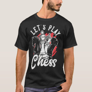 Camiseta Vamos Jogar Chess Men Crianças Pai Mãe
