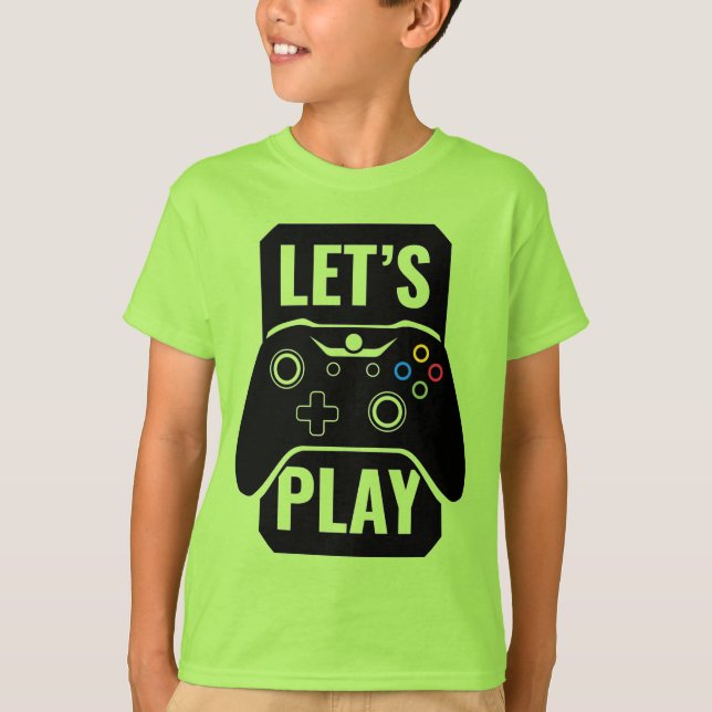 Camiseta Vamos jogar video games T-Shirt (Frente)