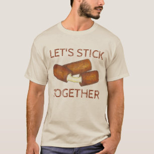 Camiseta Vamos Juntar os adesivos Mozzarella Colagem Comida