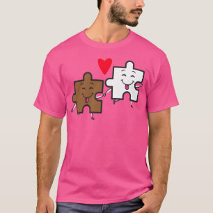 Camiseta Vamos Juntar Quebra-cabeça Interracial