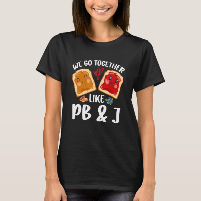 Camiseta Vamos Juntos Como Manteiga de amendoim PB e J e ge (Frente)