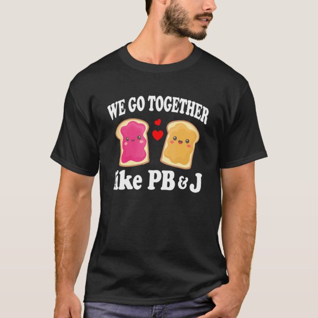 Camiseta Vamos Juntos Como Manteiga de amendoim PB e J e Je (Frente)
