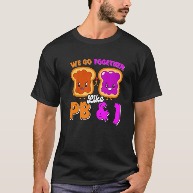 Camiseta Vamos Juntos Como Manteiga De Amendoim Pb & J E Je (Frente)