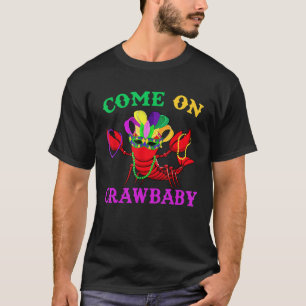 Camiseta Vamos Lá Crawbaby Crawfish Jester Miçanga Engra