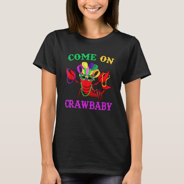 Camiseta Vamos Lá Crawbaby Crawfish Jester Miçanga Engraçad (Frente)