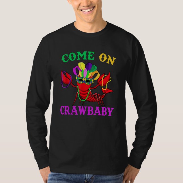 Camiseta Vamos Lá Crawbaby Crawfish Jester Miçanga Engraçad (Frente)