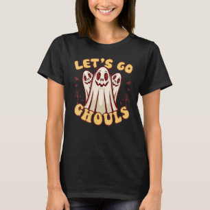 Camiseta Vamos Lá Espíritos Aves Festança de Halloween Retr