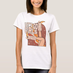 Camiseta Vamos Lá Garota Chapéu de Cowgirl Botas de Cowboy