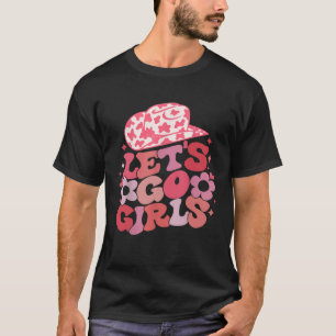 Camiseta Vamos Lá Garotas Rosa Chapéu de Cowgirl Country no