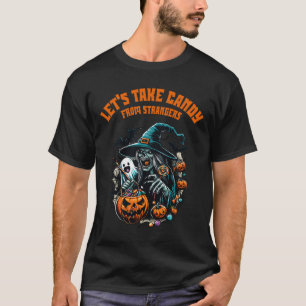 Camiseta Vamos Leva doces de estranhos Dia de as Bruxas eng