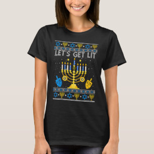 Camiseta Vamos Lit Chanukah Hanukkah Engraçado Ug Natal