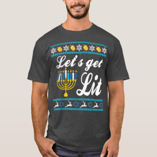 Camiseta Vamos Lit Hanukkah judeu Menorah judeu Chanukka