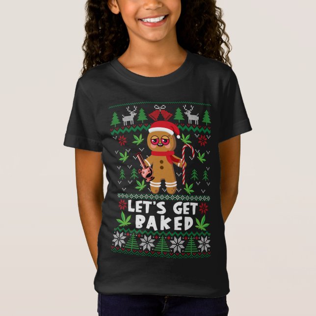 Camiseta Vamos Lit Menorah Hanukkah Engraçado Natal Feio (Frente)