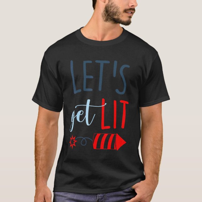 Camiseta Vamos Lit Patriótico 4 De Julho Fogos De Artifício (Frente)