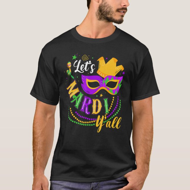 Camiseta Vamos Mardi Gras, Todas As Novas Miçangas Orleanas (Frente)