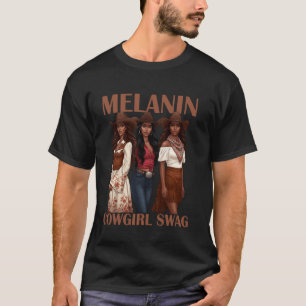 Camiseta Vamos Meninas Caubói Retrô País Melanina