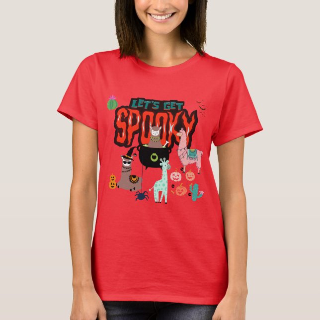 Camiseta Vamos Obter Llamas Spooky (Frente)