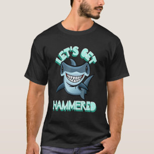 Camiseta Vamos Obter Tubarão Hammerhead Bebendo 3