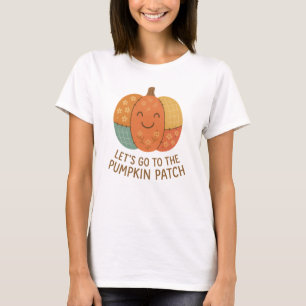 Camiseta Vamos Para O Pomar De Abóboras Adorável Patchwork