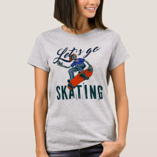 Camiseta Vamos Patinar – Arte de Rua de Skate Antigo