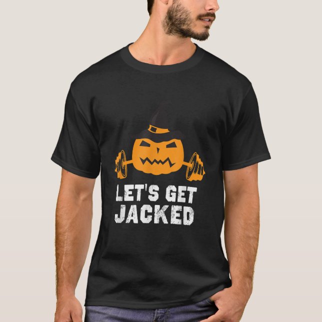 Camiseta Vamos Pegar Jacm Pesando Halloween Pumpki (Frente)